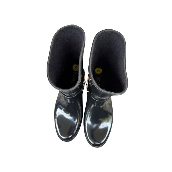 Michael Kors Women's Black Glossy Rain Harness Boots Size 9  Waterproof - Picture 6 of 10